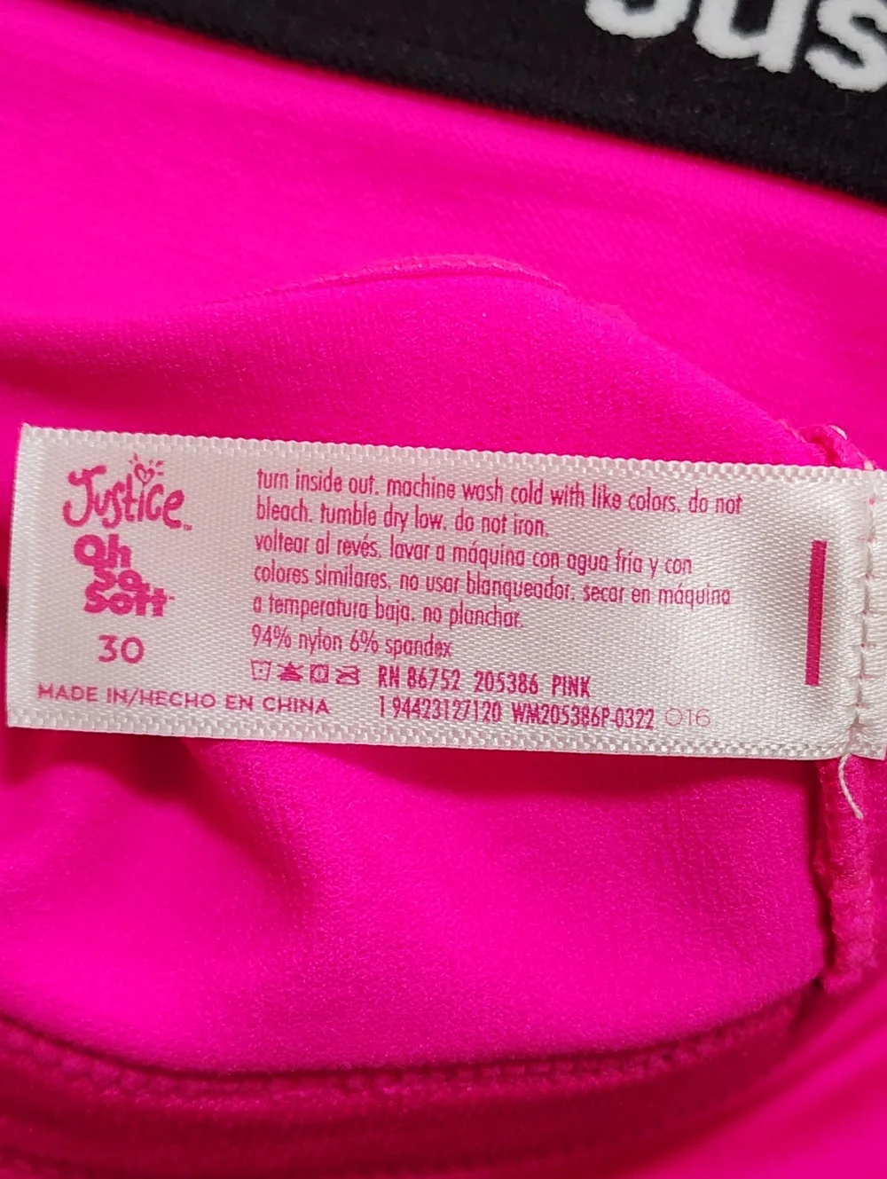 Justice Girl's Seamless Longline 2-pack Sport Bra Multicolor Removable Pads 30.